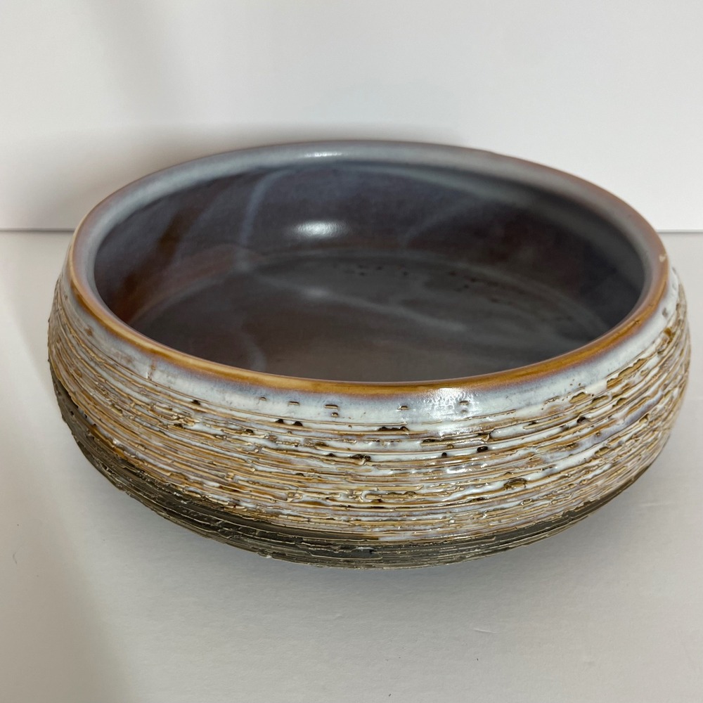 Large Caitlyn‎ Ceramic Porcelain Textured Decorative Candle Bowl Ribbed Stone
